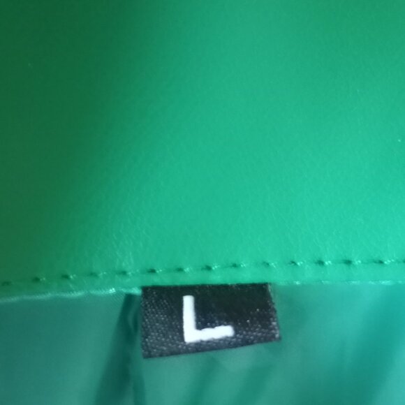 Faux Leather Cropped Moto Jacket Green Size L NWOT - Picture 10 of 16